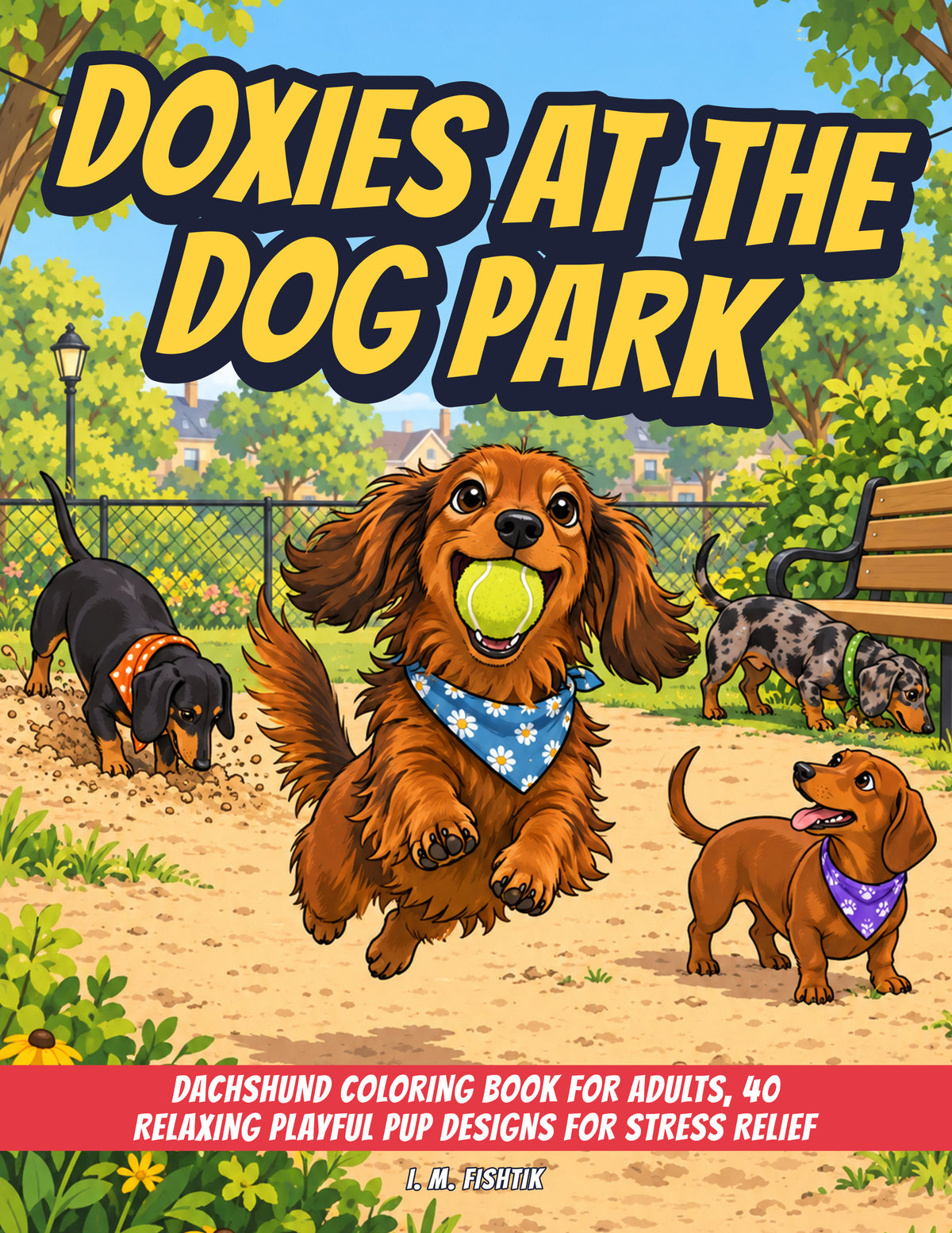 Doxies At The Dog Park Coloring Book